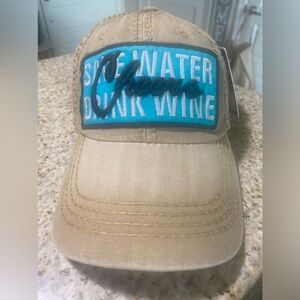 Fun distressed Drink Wine hat